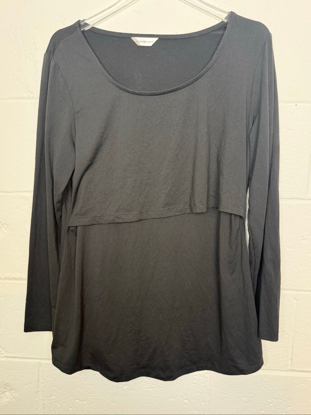 Kindred Bravely Black Nursing Breastfeeding Long Sleeve Layered Top Size XXL Mat
